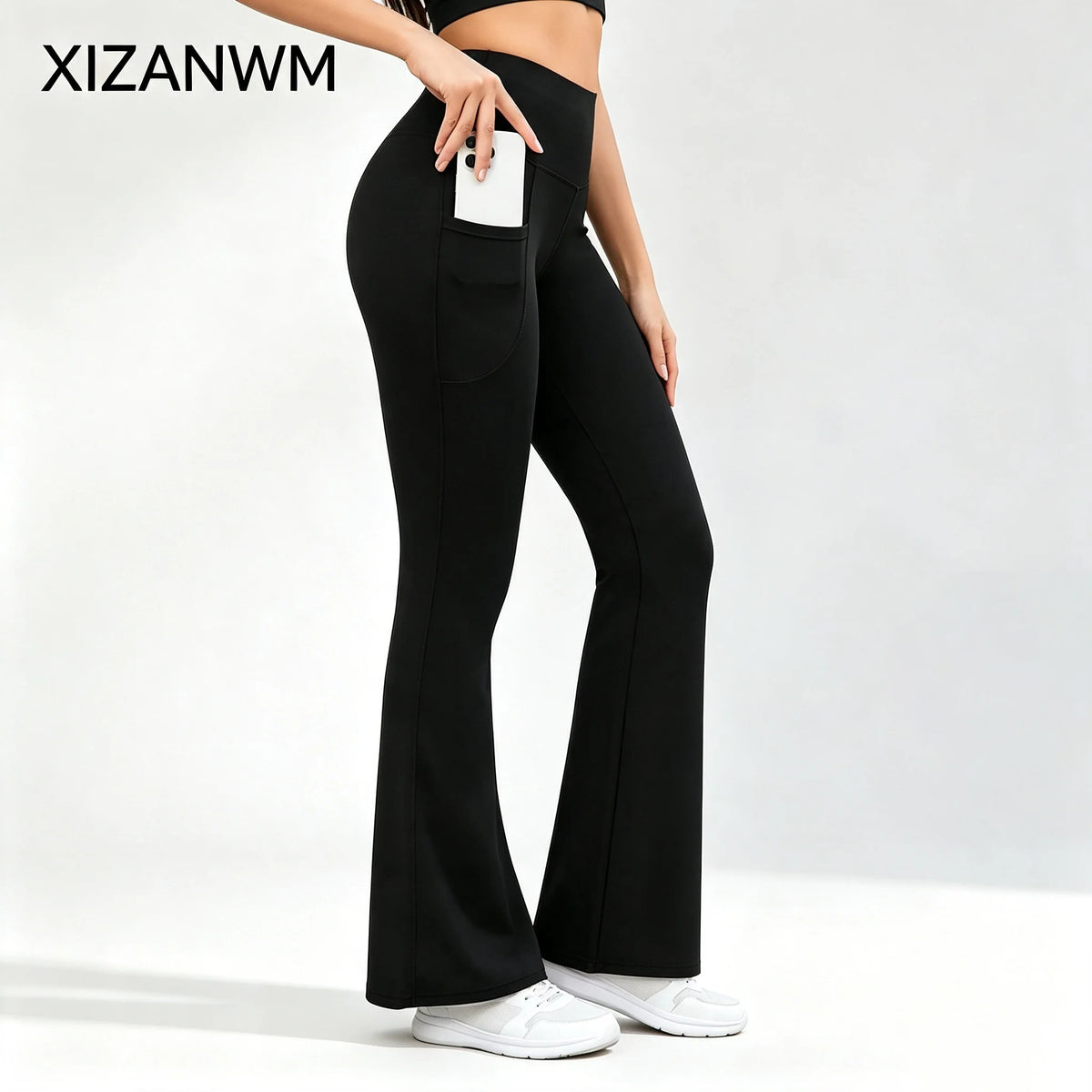 Women Yoga Leggings Flared Pants With Pockets Women High Waist Comfortable Pants Gym Sports Slim Flared Tight Pants Streetwear