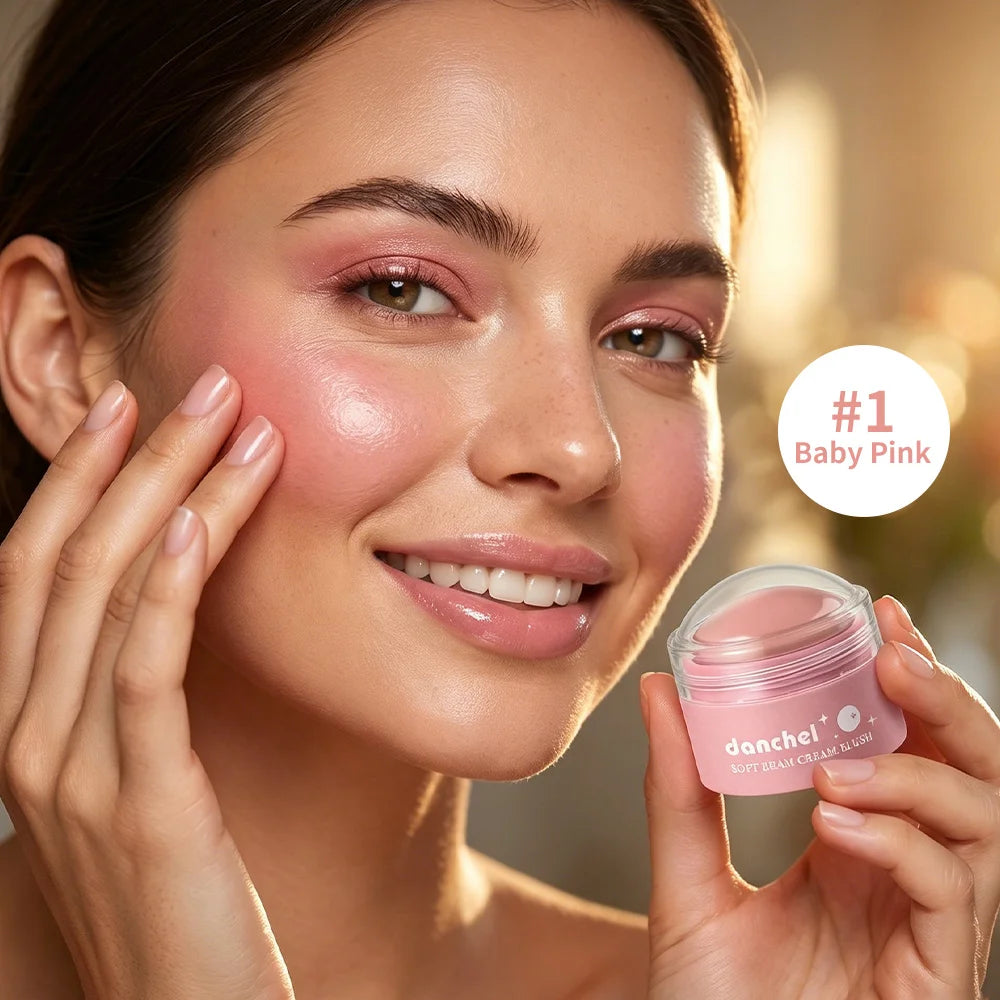 Natural Looking Matte Blush Stick Waterproof Long Lasting Hydrating Blendable Cream Blush Balm Lightweight Cheek Makeup Cosmetic