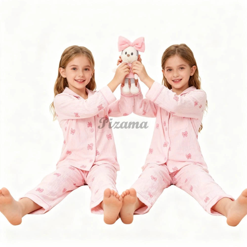 Spring Autumn Winter Teen Girls Pajamas Sets Children 2 Piece Full Sleeve Loungewear Kids Pyjamas Button Down Pijama Teen Niña
