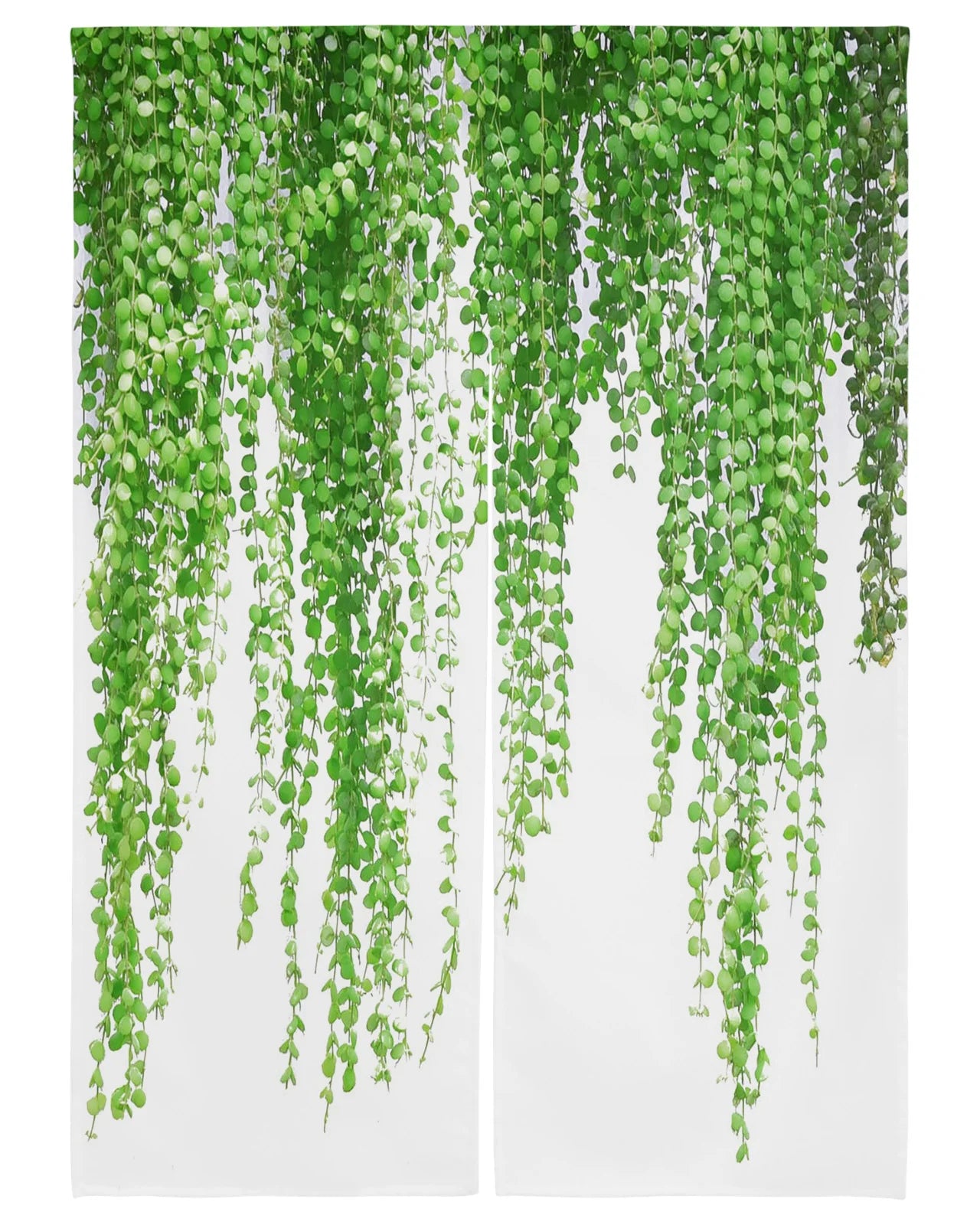 Plant Green Rattan Leaves Door Curtains Japanese Style Partition Split Curtain for Kitchen Bedroom Decorative Doorway Curtains