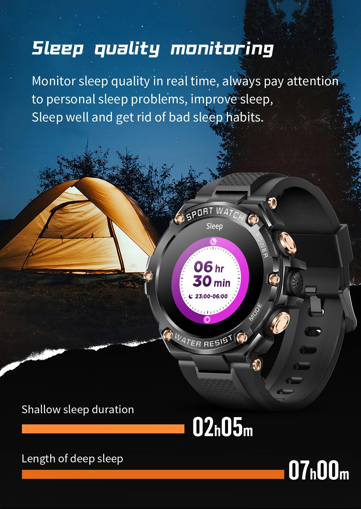 Outdoor Sport Smart Watch Men 800mAh Long Life Battery Bluetooth Call IP68 Waterproof Fitness Tracker SmartWatch For Android ios