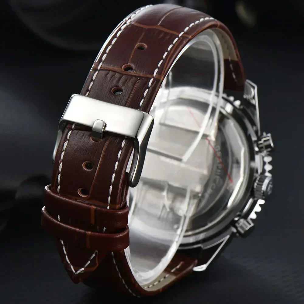 2024Business Hot Selling Creative Design Classic Original Quartz Watches Mens Leather Sports Watch Clock Relogio Masculino watch