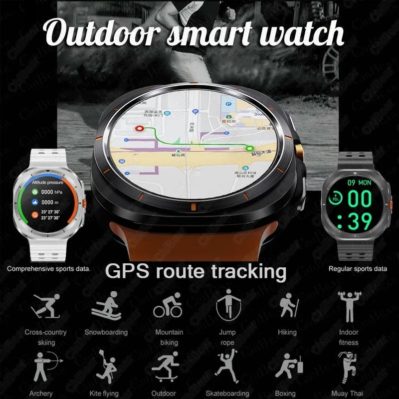 For Galaxy Watch 7 Ultra Smart Watch Men Compass 4GB RAM MP4 Video Player Heart Rate Watches Outdoor Sports BT Call Smartwatch