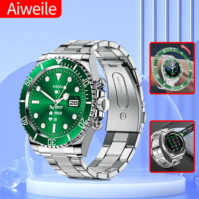 Aiweile AW12 Men Smart Watch For Android IPhone, Sports Modes, Wireless Call (Making, Answering/Rejecting), Gift For Friends