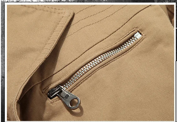 Men's Long-Sleeve Fleece-Lined Jacket, New Winter Style Collared Warm Coat, Available in Black, Blue, Khaki, and Army Green.