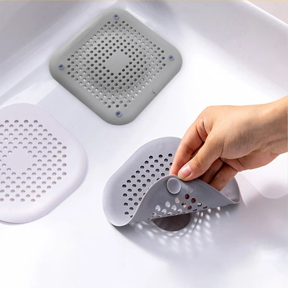Sink Strainer Shower Drain Plug Hair Catcher Bathtub Shower Kitchen Sink Sewer Hair Filter Screen Silicone Bathroom Accessories