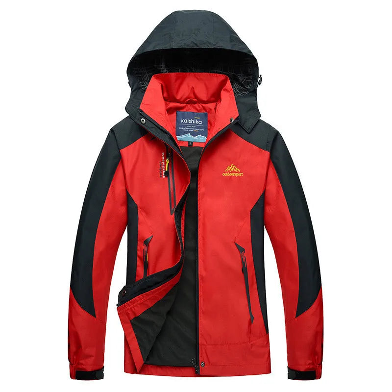 Camping Hiking Jacket Men Autumn Outdoor Sports Coats Climbing Trekking Windbreaker Travel Waterproof Jackets Black