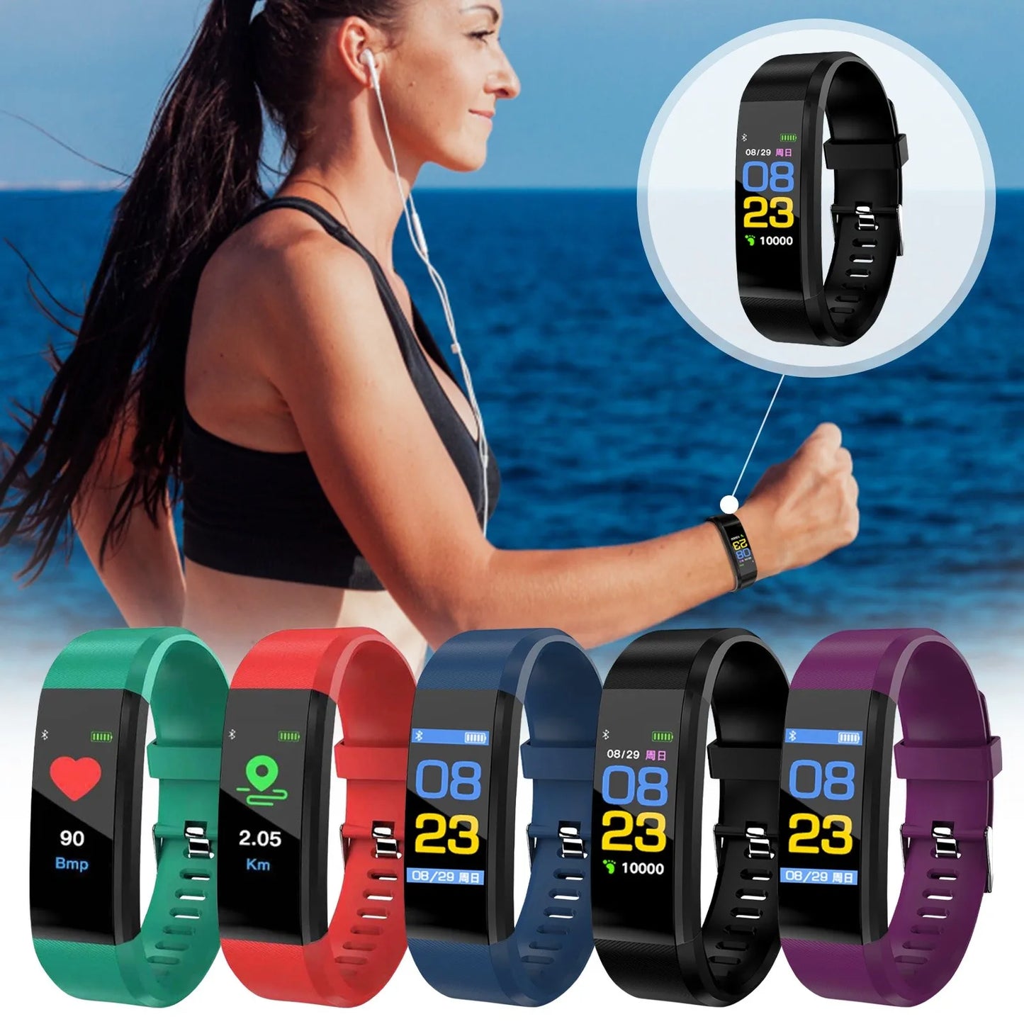 Waterproof Simple Smart Bracelet  Watch For All People