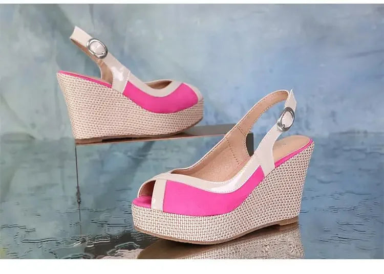 Size 33-40 Summer High Heel Wedges Sandals Female Peep Toe Leisure Platform Sandals Women Shoes