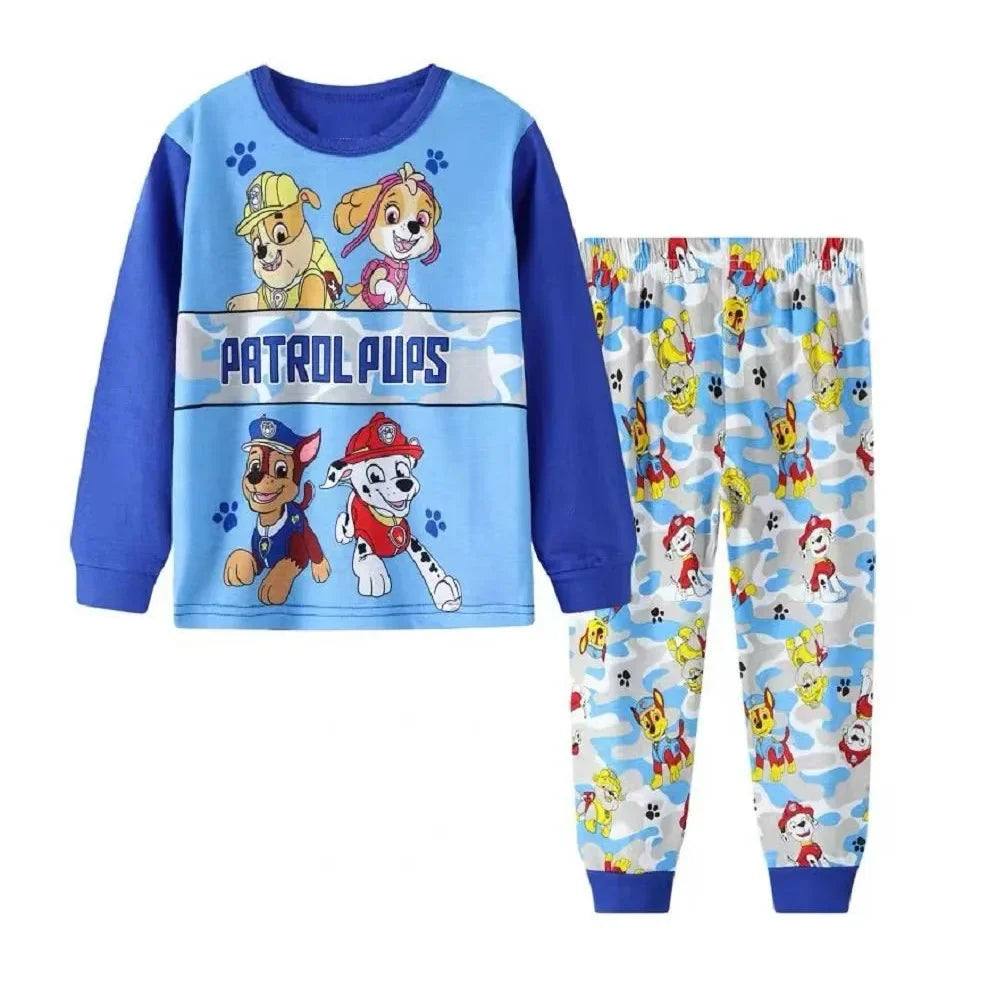 PAW Patrol New Spring Autumn Kids Pajamas Baby Boys Girls Cartoon Long Sleeve Round Neck Pyjamas Toddler Cotton Sleepwear Suits