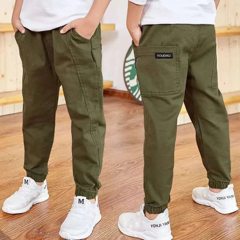 2024 New Spring Autumn Boys Pants Casual Long Style Trousers For Kids 3- 12 Years Old Teenage Children Sport Outdoor Pants