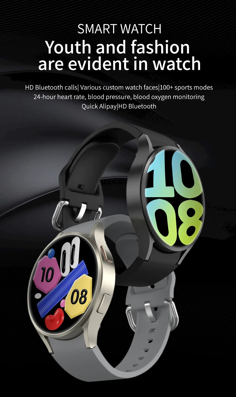 2024 Bluetooth Call Smart Watch Men Woman Heart Rate Custom Dials Sport Smarthwhatch Health Monitor Smartwatch For Android IOS