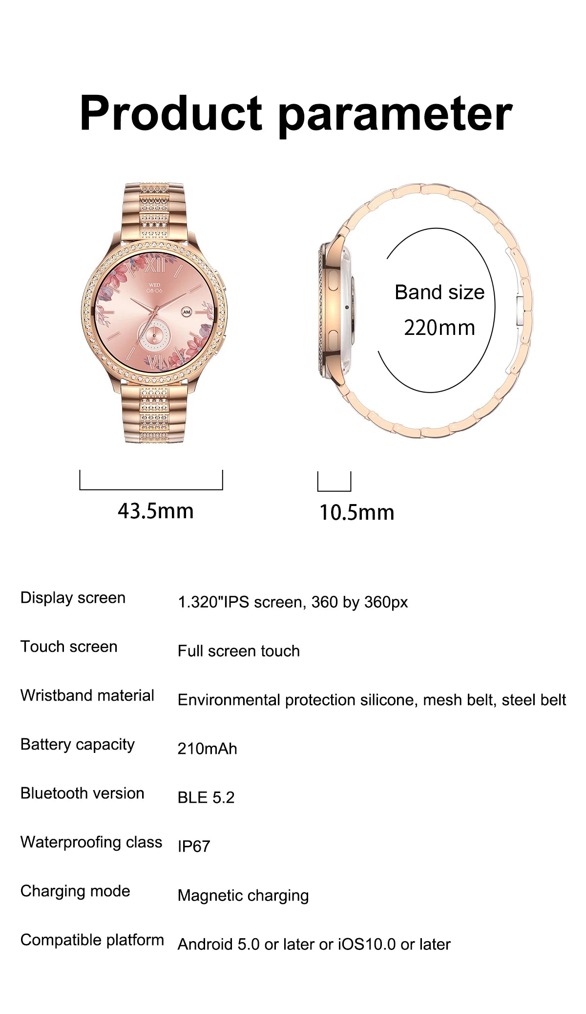 LIGE 1.32 inch Women Smart Watch Bluetooth Call AI Voice Assistant Women's Watches Custom Watch Face Health Monitor Smartwatches