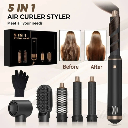 5-in-1Household integrated hair dryer,detachable,dual-purpose for straightening and curling,professional salon hairdressing tool