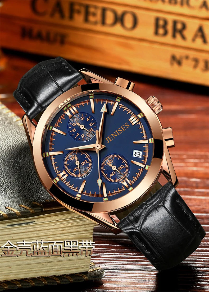 New Original Fashion Watch Waterproof Steel strap Wristwatch Business Men's Multifunctional Quartz Watch for men reloj hombre