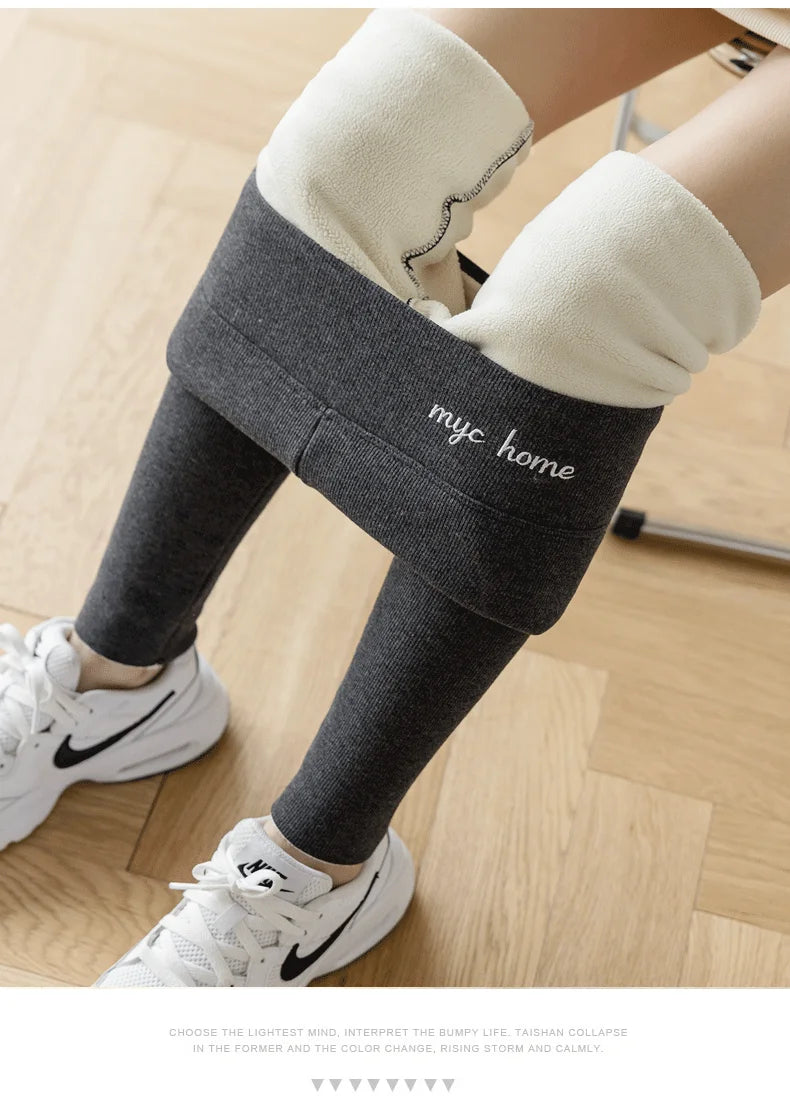 Winter Leggings For Women Thermal Underwear Solid Color Velvet Thicken Warm Pants High Waist Leggings Stretchy Leggings Trousers