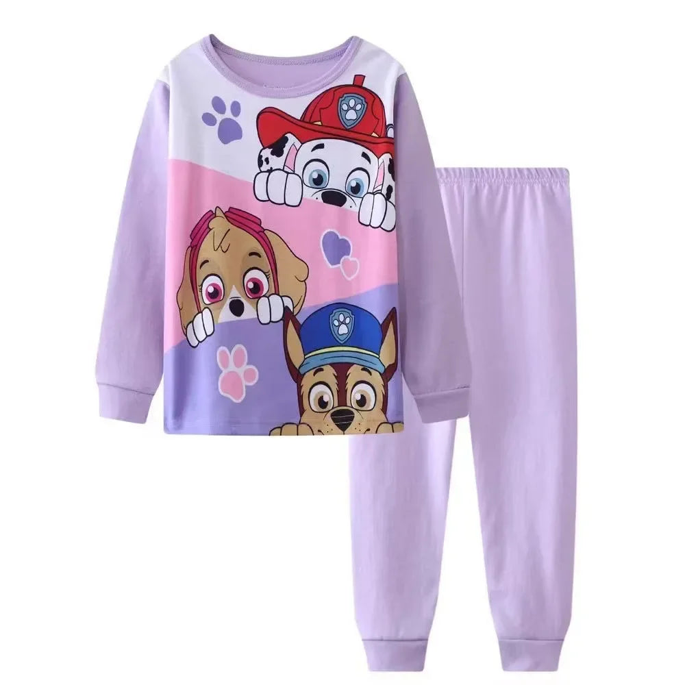 PAW Patrol New Spring Autumn Kids Pajamas Baby Boys Girls Cartoon Long Sleeve Round Neck Pyjamas Toddler Cotton Sleepwear Suits