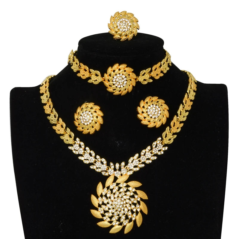 ZEADear Jewelry Sets Egg Shape Bridal Wedding Earrings Necklace Bracelet Ring Gold Plated Anniversary Jewellery Wholesale Gift