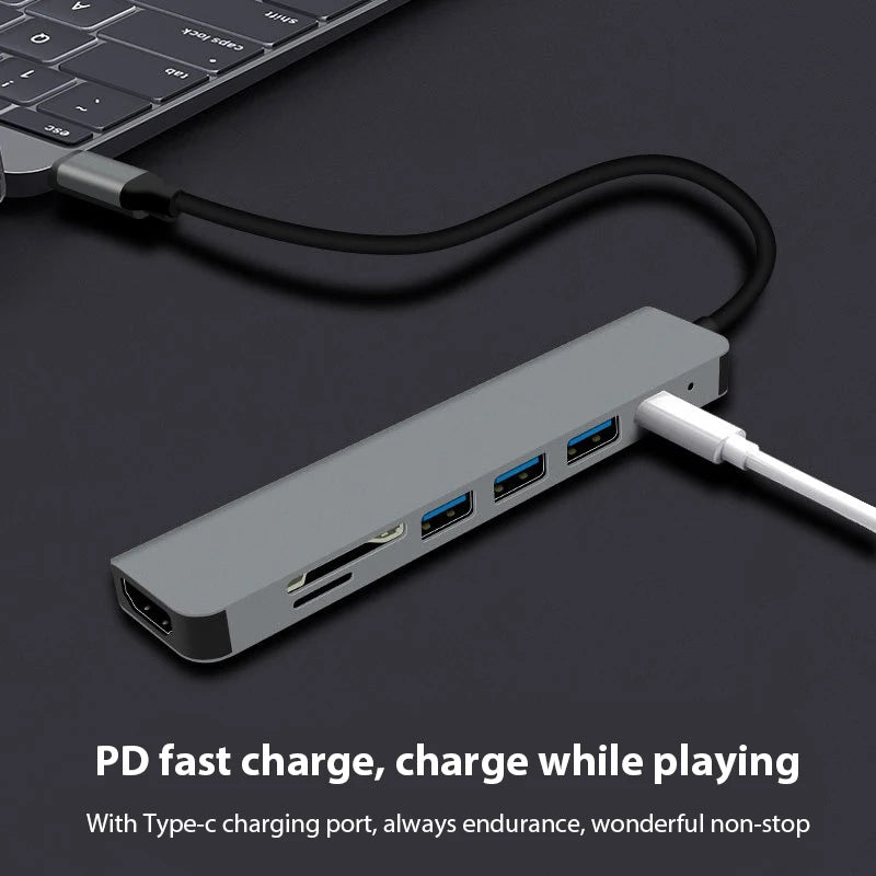 8-In-1 Type C Docking Station, Featuring a USB C Hub with RJ45 And PD Ports