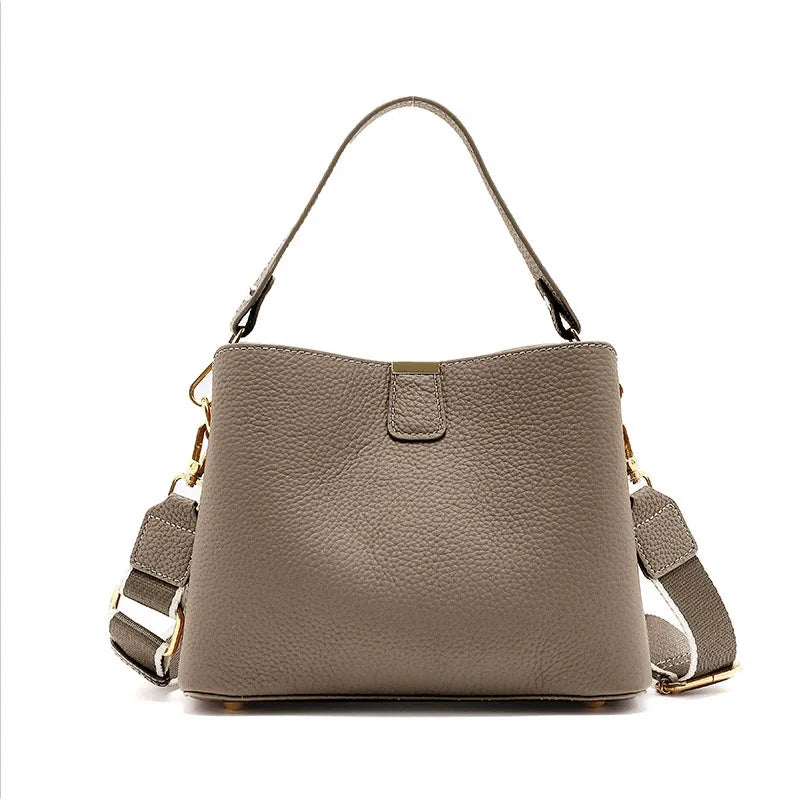 Retro bucket bag women's fashionable handbag large capacity new single shoulder crossbody bag Soft Leather multi-color wallet