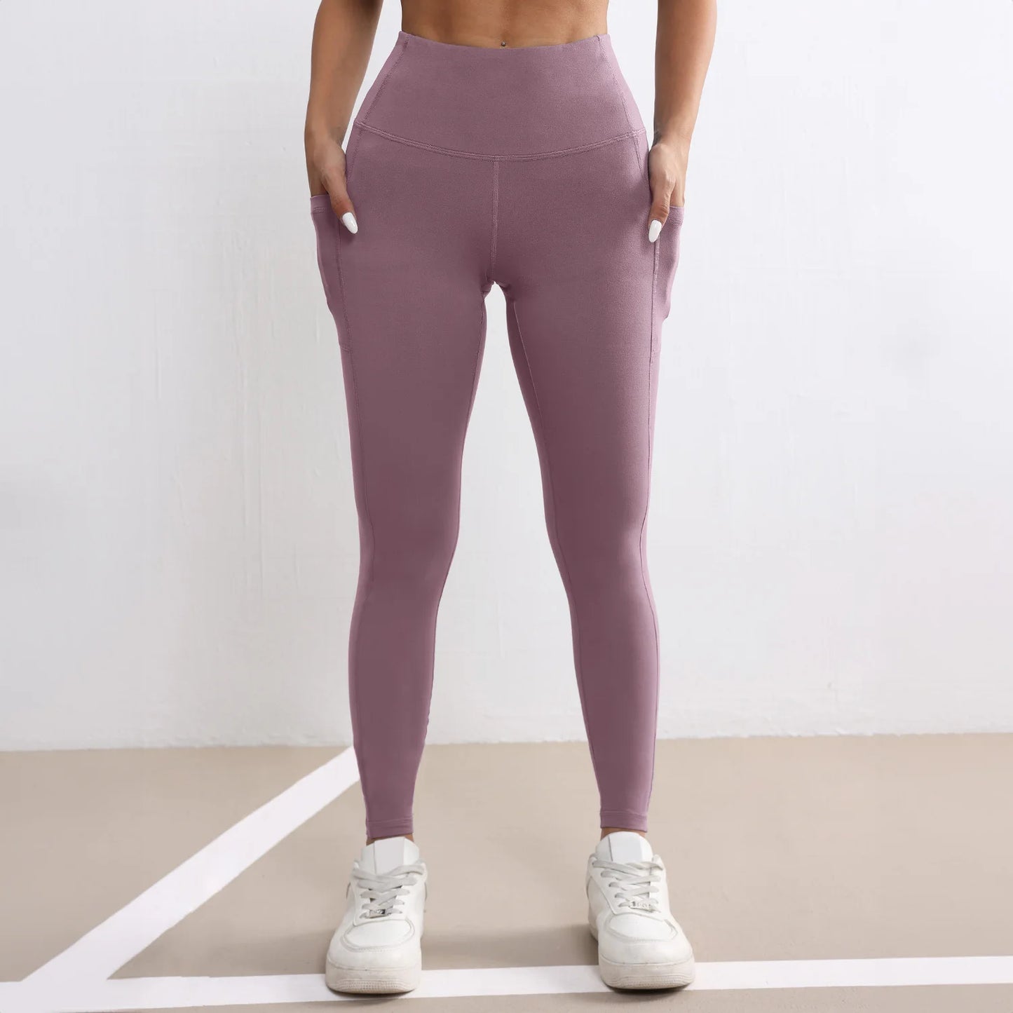 Women Fitness Lenggings With Side pockets Female Full Length Leggings Running Pants Comfortable High Waist Yoga Pants