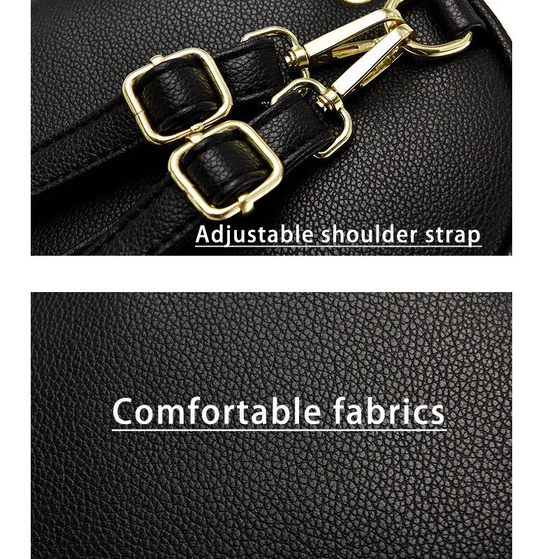 Women's Small Backpack, Light and Multifunctional, High Quality PU Handbag, One Shoulder Sling Student Handbag, Four Seasons