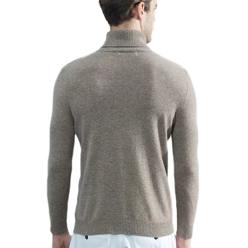 Men Knitted Sweaters Cashmere Sweater 100% Merino Wool Turtleneck Long-Sleeve Thick Pullover Winter Autumn Male Jumpers Clothing