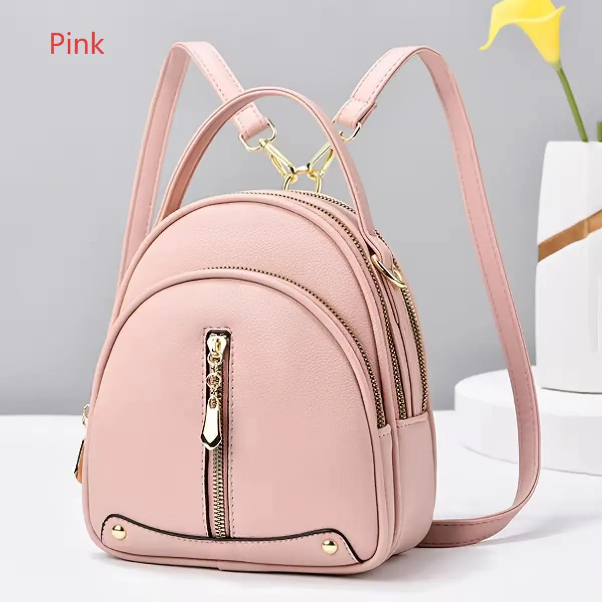 Women's Small Backpack, Light and Multifunctional, High Quality PU Handbag, One Shoulder Sling Student Handbag, Four Seasons