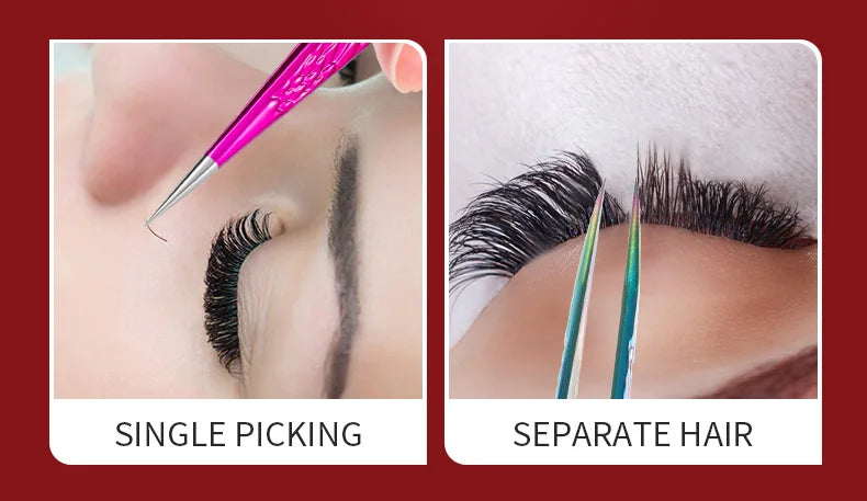 Straight False Eyelash Tweezers Stainless Steel High Precision Anti-static Eyelash Extension Tweezer Makeup Tool