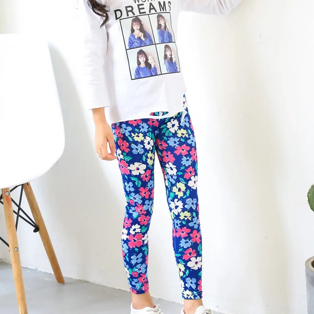Pantalones para niñas, mallas de estilo coreano para bebés, pantalones elásticos con estampado de leopardo para primavera y otoño, ropa de moda para adolescentes 2024