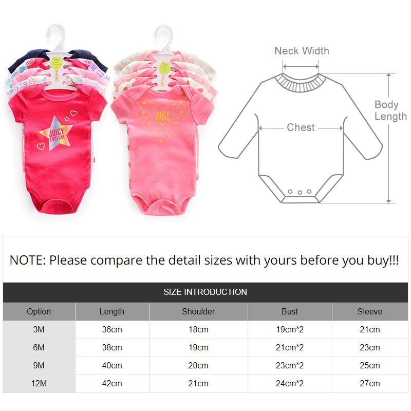 Ircomll, 5 unids/lote, ropa para bebé (niño o niña), monos de algodón de manga corta para recién nacido, conjunto para bebé niña, disfraz para bebé