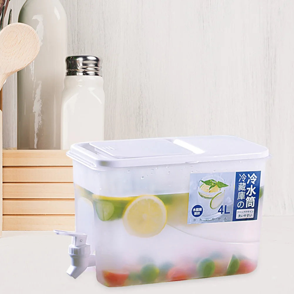 4L Refrigerator Cold Kettle Multifunction with Faucet Fridge Water Container Large Capacity Fridge Water Jug for Kitchen Fridge