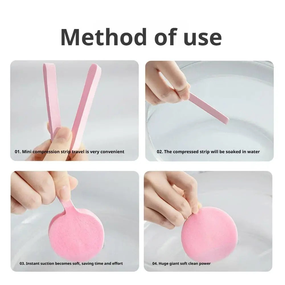 12PCS Facial Sponge Compressed, Face Cleansing Sponge Cosmetic Wet Puff Dry Wet Makeup Facial Sponge Round Wash Face Sponges