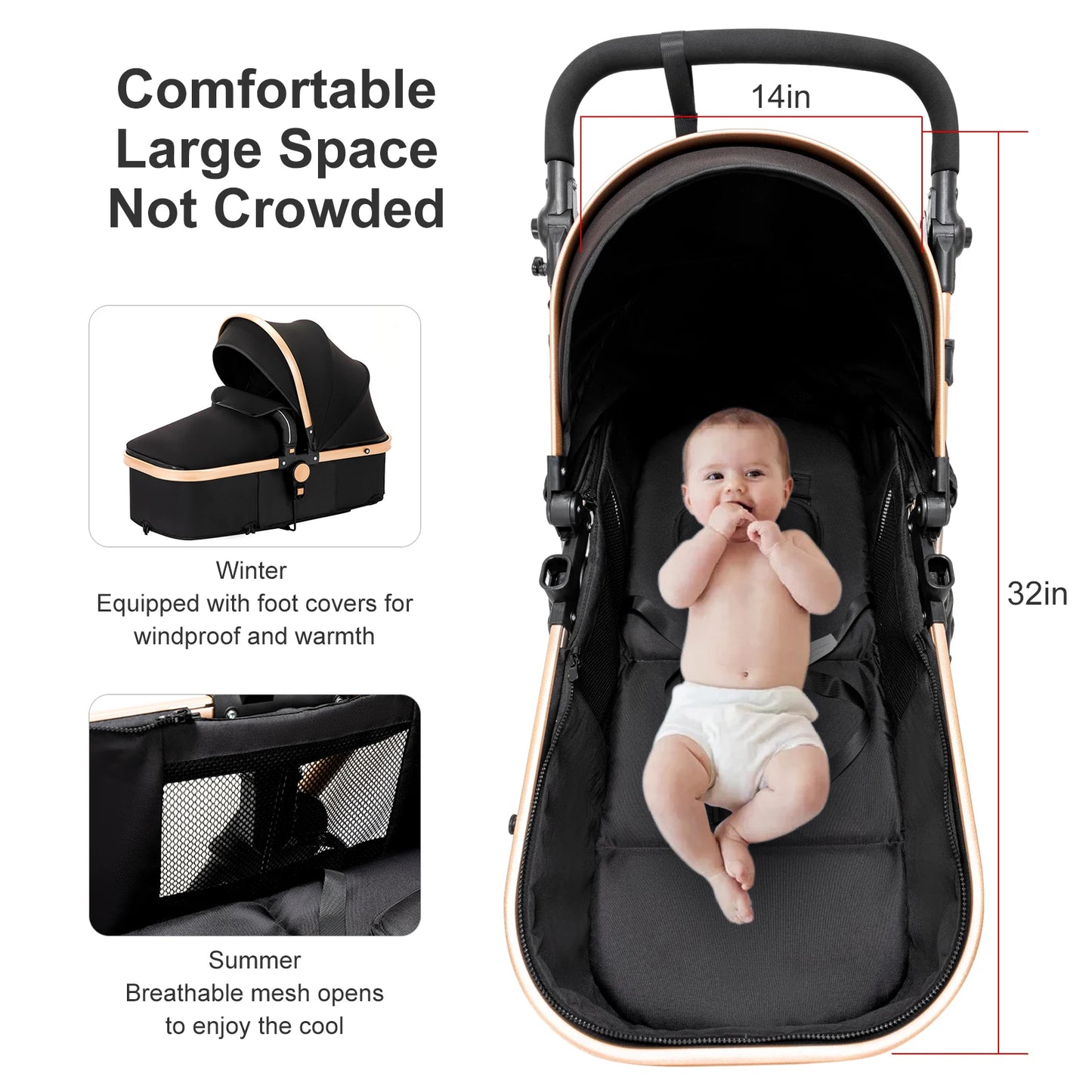 poussette bebe 3 en 1 Baby stroller baby newborn items Baby stroller for newborns Light str oller  for newborn baby Free Shippin