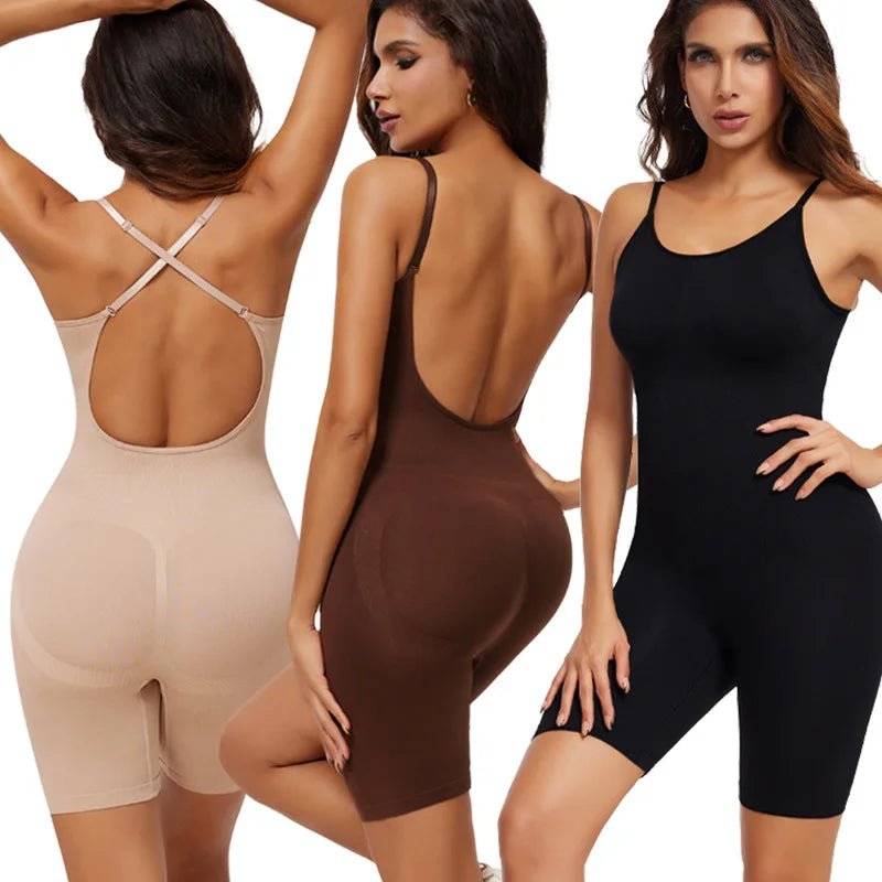 Women Colombianas Corset Slimming Butt Lifter Full Body Shaper Seamless Bodysuit Compression Open Crotch Push Up Shapewear