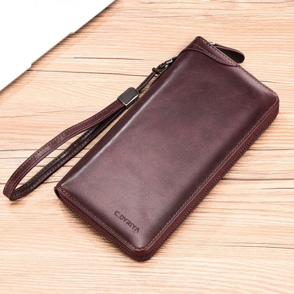 Simple Purse Long Zipper Wallet Large Capacity Card Brand Business Clutch Bag Coin Purse ID Card Holder Men