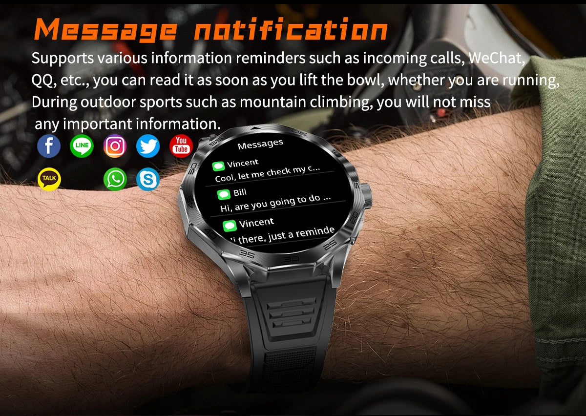 New 1.85-inch Ultra HD Bluetooth Call Smart Watch Men Sport Fitness Track Heart Rate Monitor 710mAh Smartwatch For Huawei Xiaomi