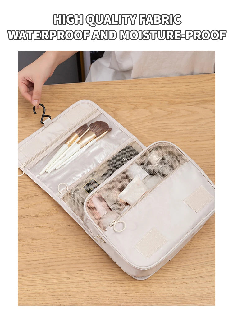 Cosmetics Storage Bag, Travel Multifunctional Makeup Bag Can Be Hung Wash Bag Large Capacity Dry Wet Separation Hand-Held Storag