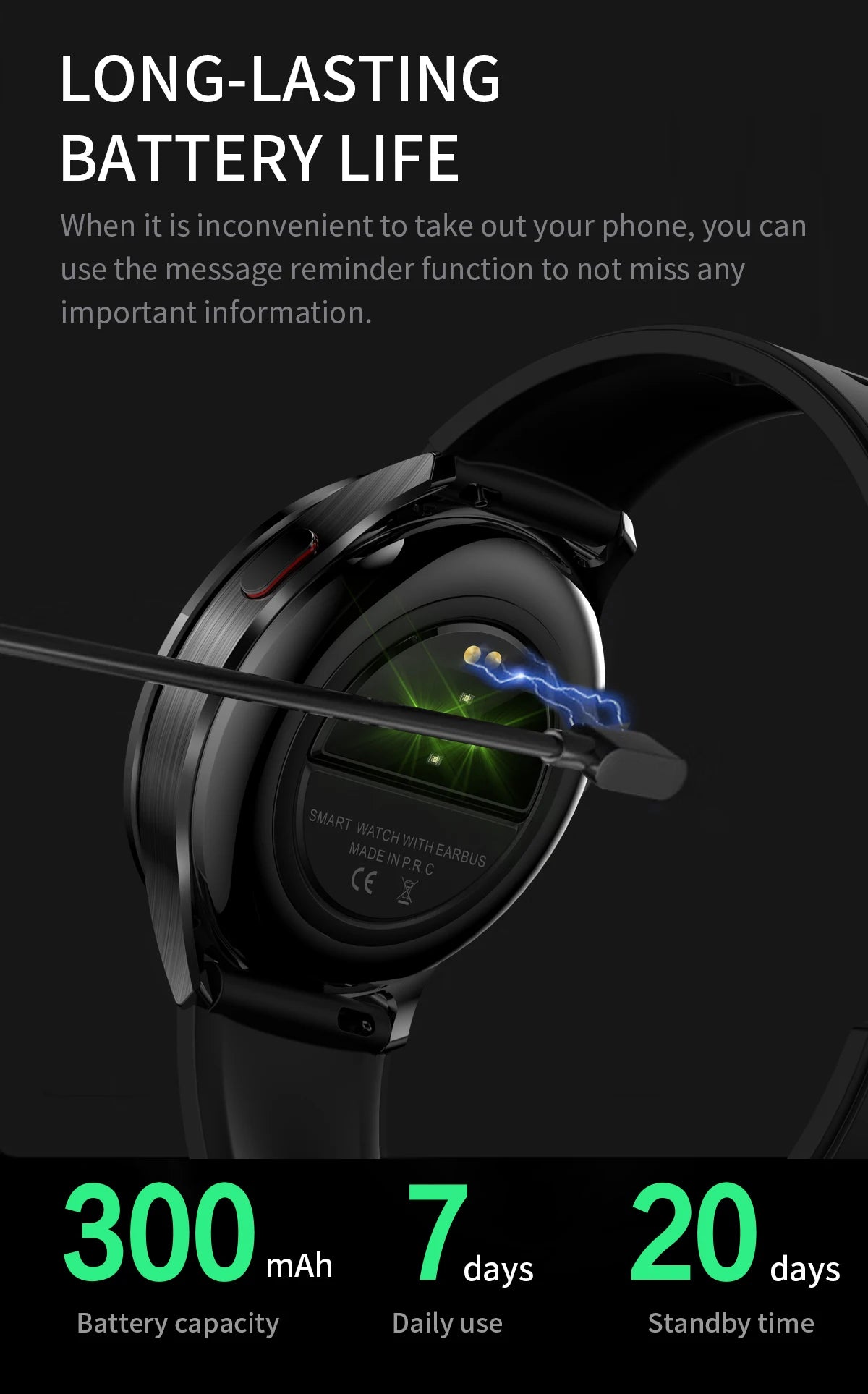 LIGE 2 In 1 TWS Headset Smart Watch 1.39" Women Men Sport Fitness Heart Rate Health Tracker Watches Earphone Music Smartwatch
