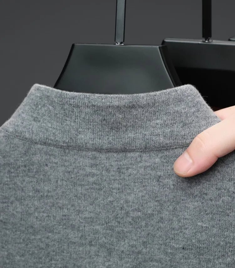 Cashmere Wool Classsic Sweater Men Autumn Winter Warm Knitting Clothes Long Sleeve  Sheep Wool Zipper Sweater Top Pullovers