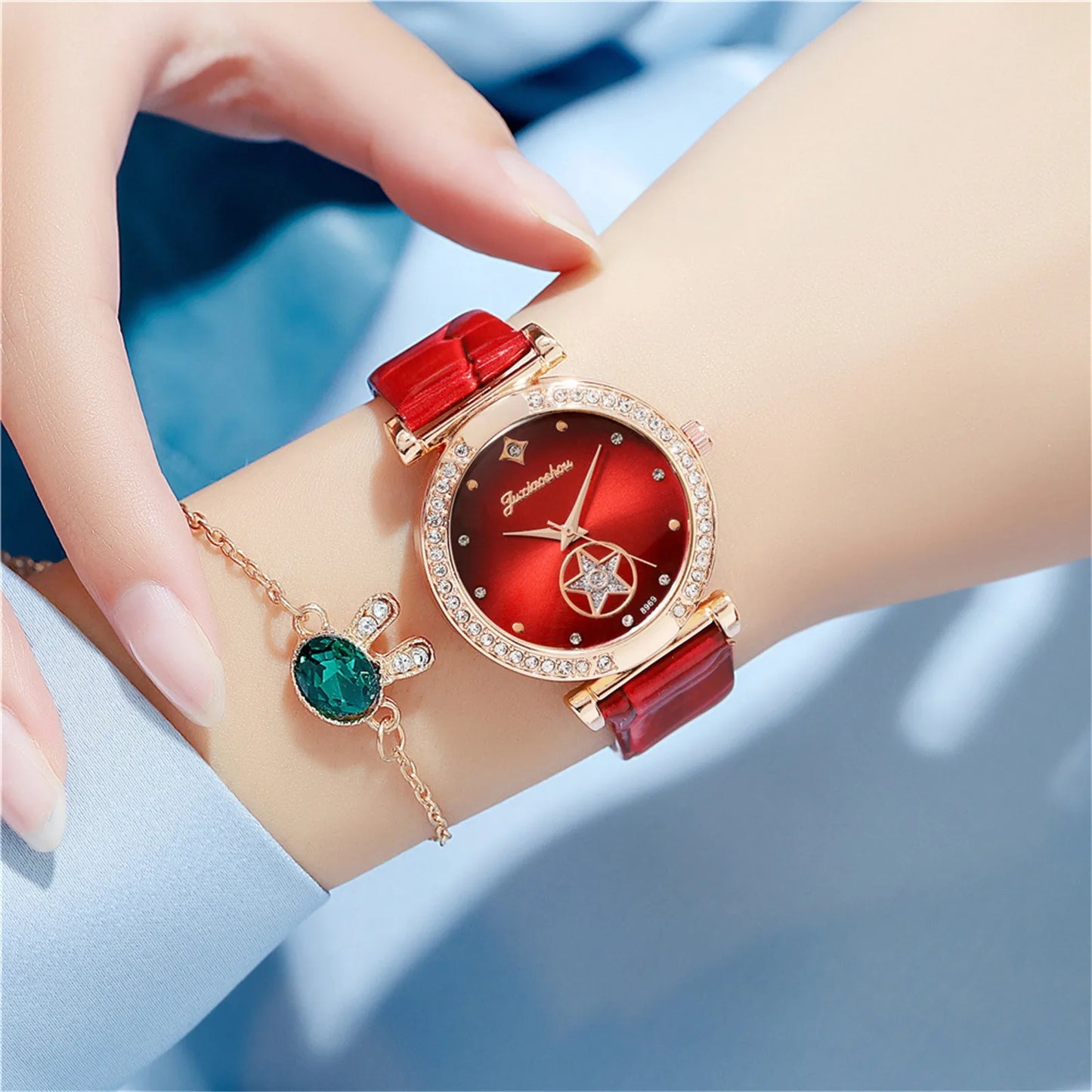 Watch For Women Watch Set With Bracelet Women'S Smooth Belt Quartz Watches, Luxurious And Fashionable Women'S Quartz Watches