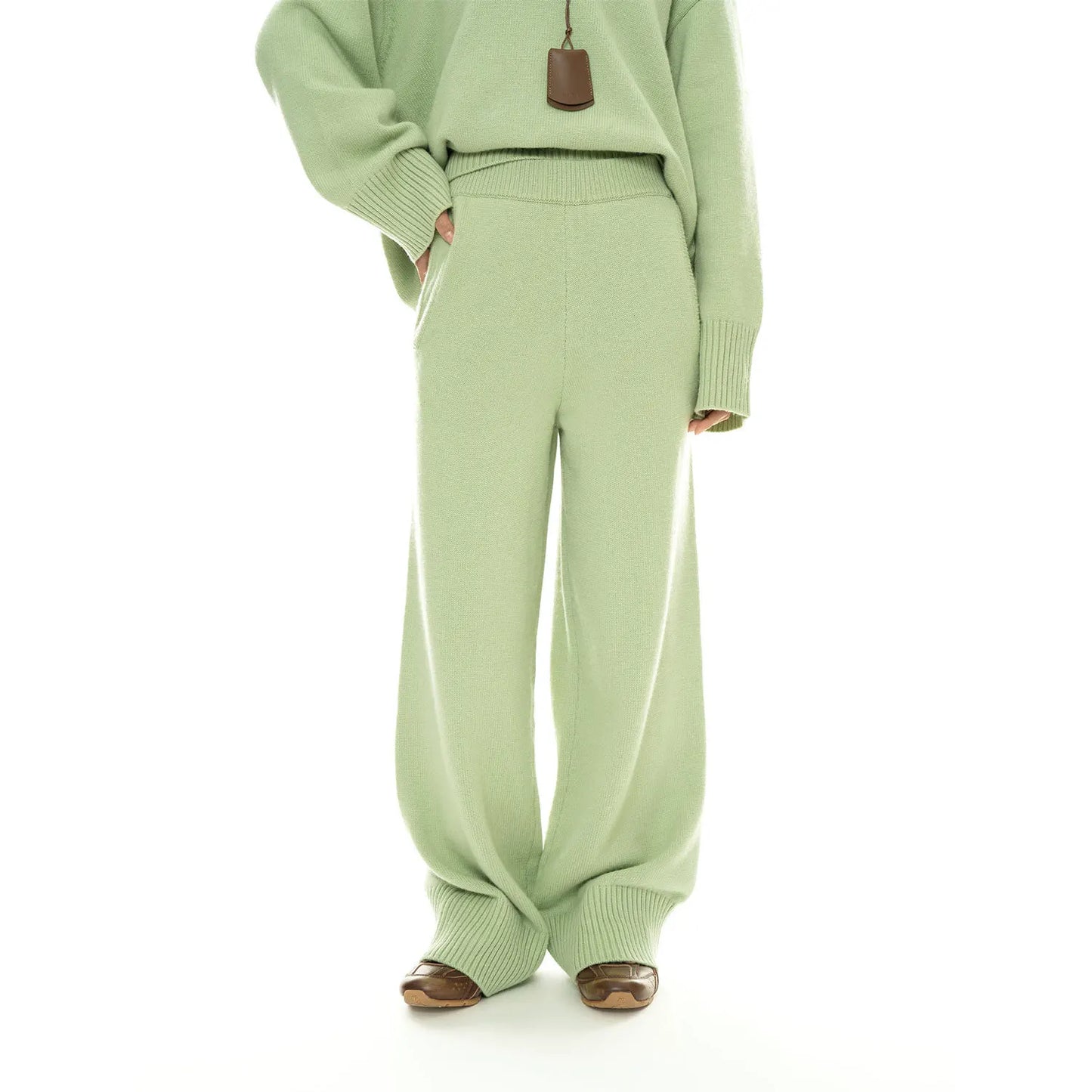 Women Sweater Suits High Quality 50% Wool Pullover With Knitted Pants Two Piece Sets Tracksuits Ladies Outfits Winter Clothes