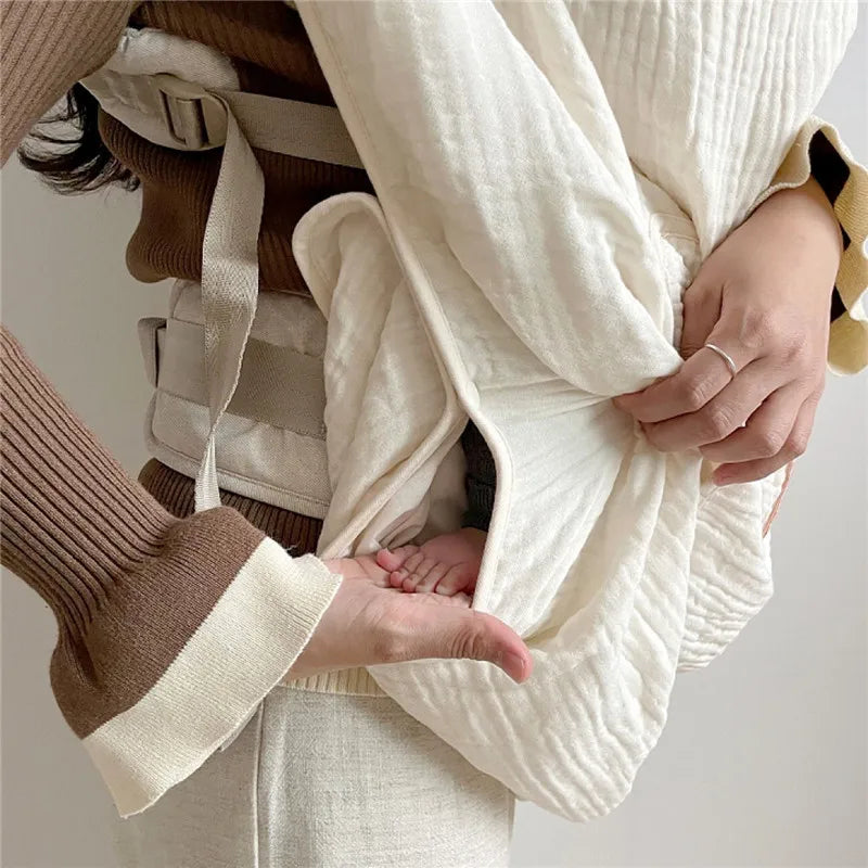 Baby Carrier Cover Muslin Hooded Mosquito Protection Blanket for Hip Seat Stroller Lightweight Breathable Infant Cape 80*100cm