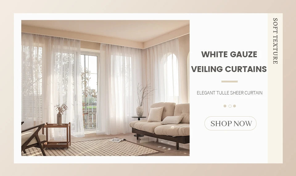 Modern Brown Voile Curtains for Kids Bedroom Living Room Sheer Curtain in Kitchen Hall Cortinas Ventana Firany Treatment Rideaux