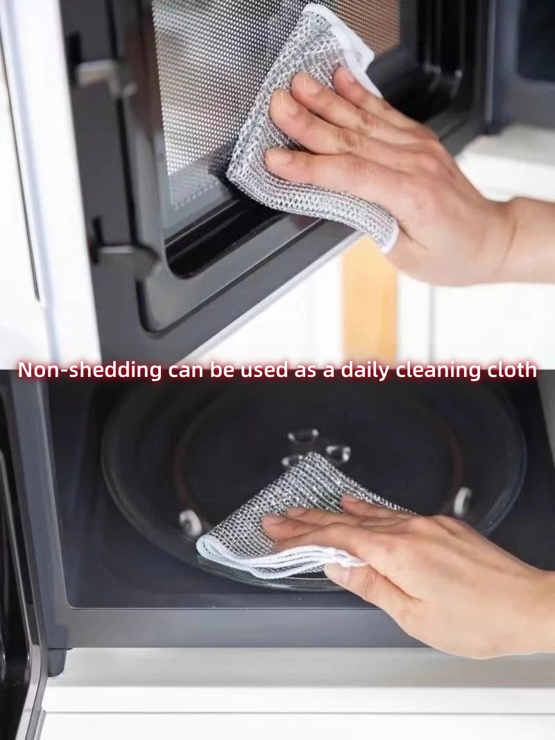 20/1pcs Magic Cleaning Cloth Thickened Double -sided Metal Steel Wire Rags Kitchen Dish Pot Washdishing Cloths Towel Clean Tools