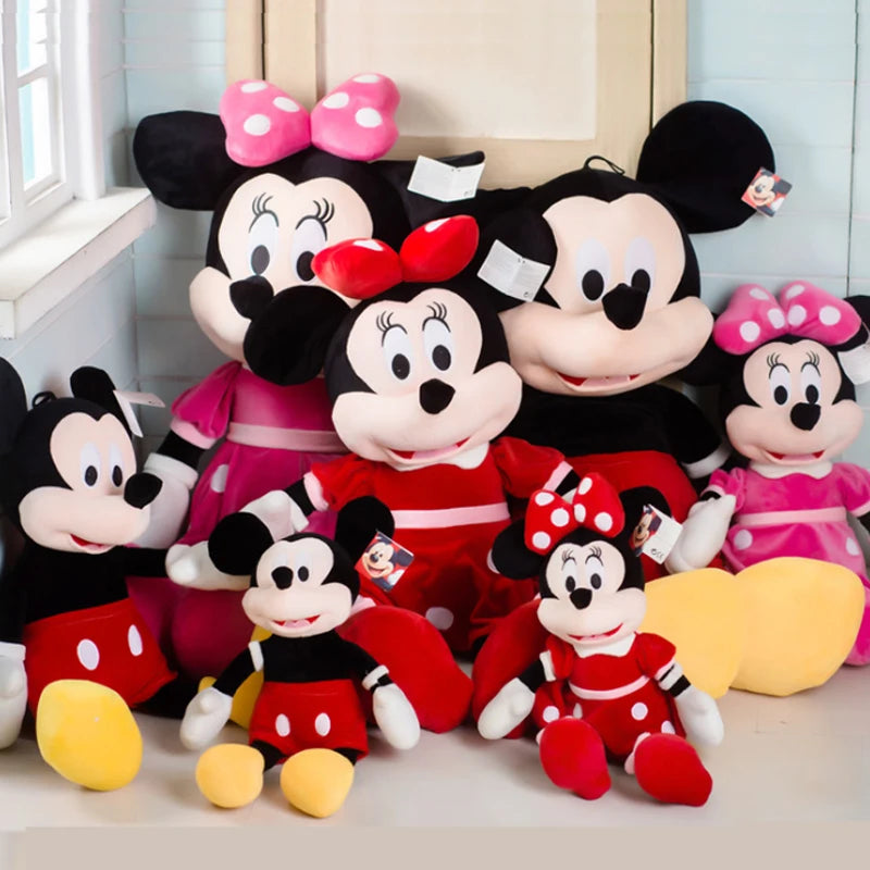 Disney Anime Mickey Mouse 30-120cm Minnie Mouse Plush Toy Couple Grab Doll Machine Girl Sofa Throw Pillow Kids Toy Christma Gift