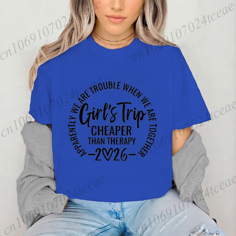 Girls Weekend Tshirt,Girls Trip 2026 T-Shirts，Matching Travel Tees,Besties Women's Clothing，Friendships Making New Memories Top