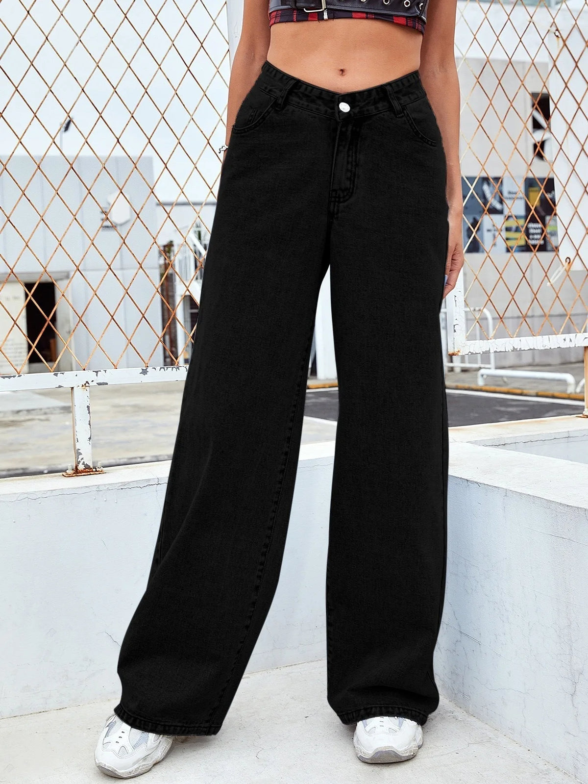 Fashionable Lady's Jeans - Summer High-Waisted Slim-Fitting Comfortable Solid-Color Women's Straight-Leg Long Pants