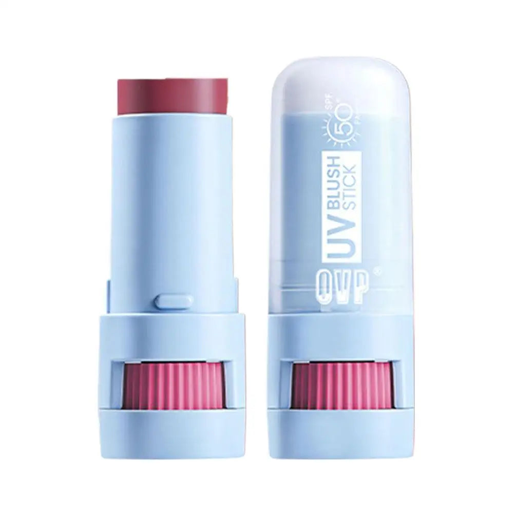 Matte Blush Stick with Natural Satin Finish Offers 5 Color Shades Moderate Coverage Long-lasting Nourishing Skin Care Makeup