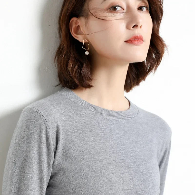 Women Sweater O-neck Autumn Winter Basic Pullover Warm Casual Pulls Jumpers Korean Fashion Spring Knitwear Bottoming Shirt 2025